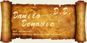 Danilo Denović vizit kartica